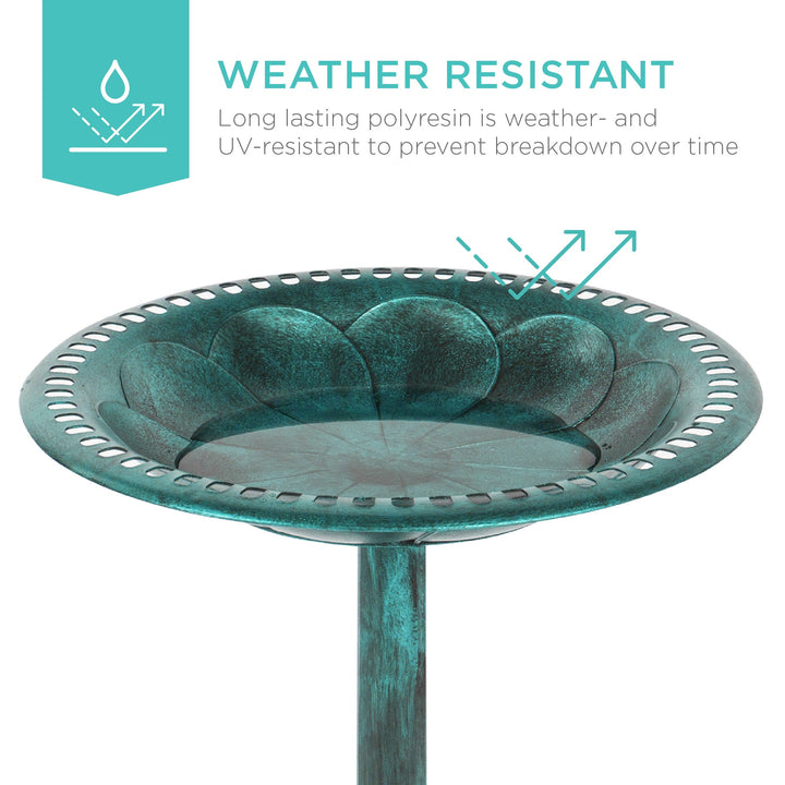 Lisslune | Birdbath for the garden with Fleur-de-Lis decoration