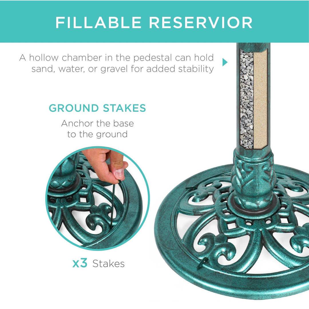 Lisslune | Birdbath for the garden with Fleur-de-Lis decoration