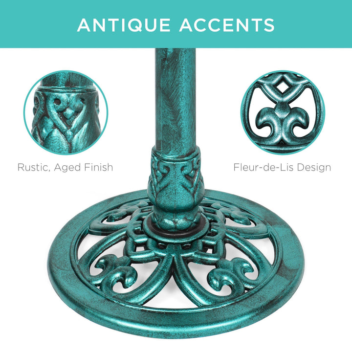 Lisslune | Birdbath for the garden with Fleur-de-Lis decoration