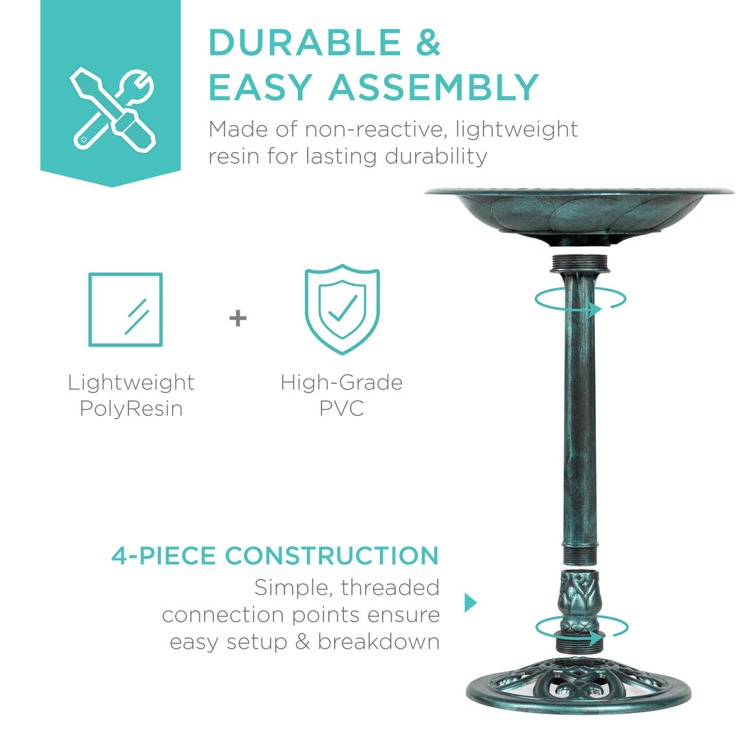 Lisslune | Birdbath for the garden with Fleur-de-Lis decoration