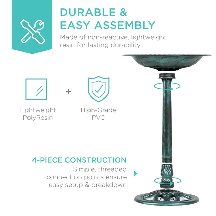 Lisslune | Birdbath for the garden with Fleur-de-Lis decoration