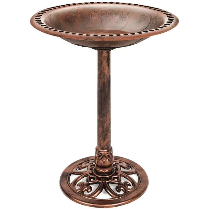 Lisslune | Birdbath for the garden with Fleur-de-Lis decoration