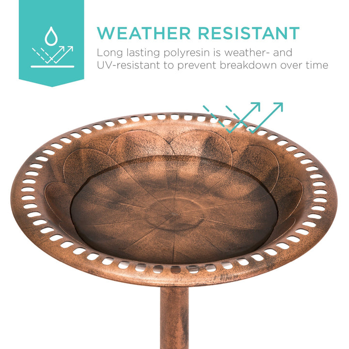 Lisslune | Birdbath for the garden with Fleur-de-Lis decoration