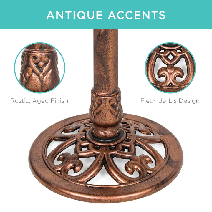 Lisslune | Birdbath for the garden with Fleur-de-Lis decoration