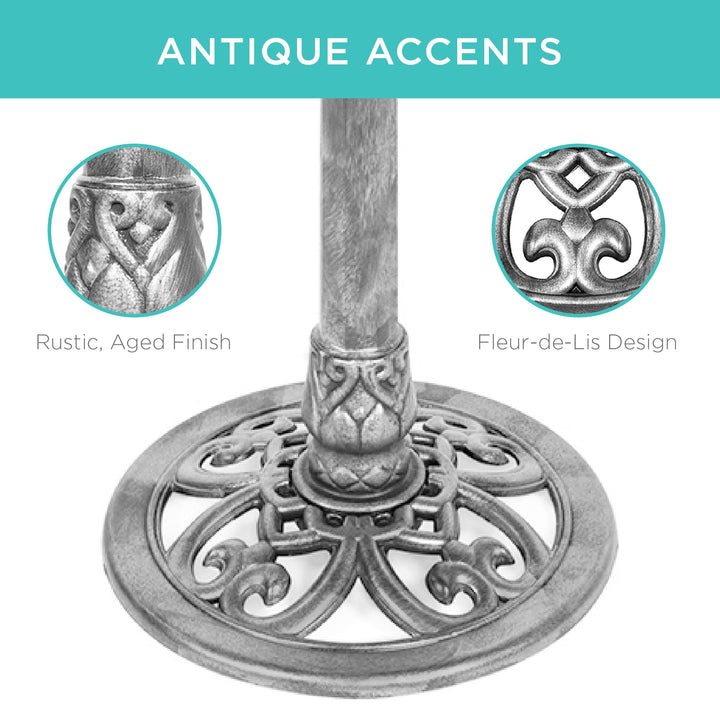 Lisslune | Birdbath for the garden with Fleur-de-Lis decoration