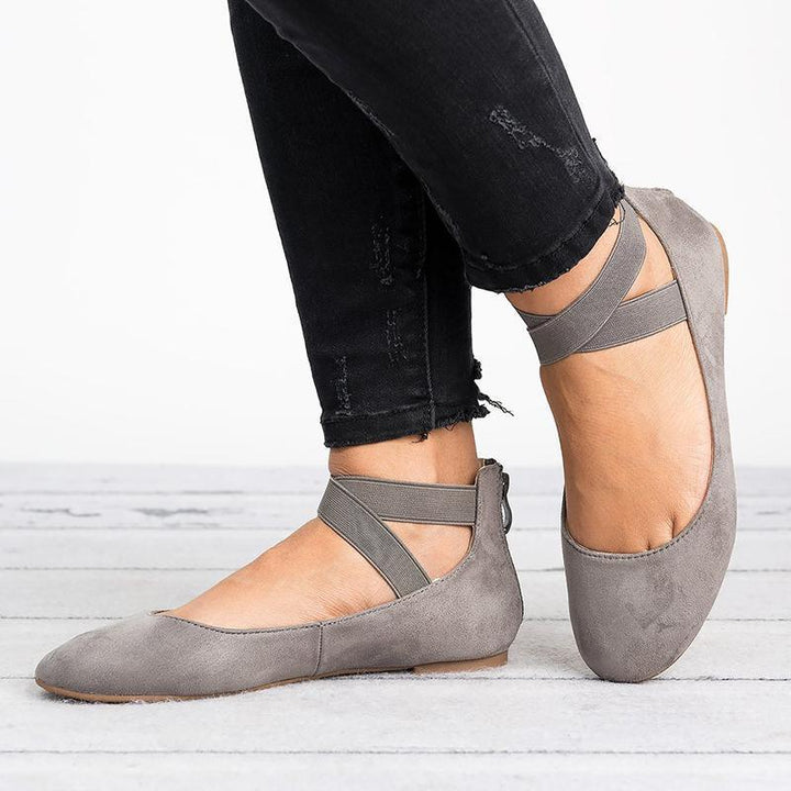 Lisslune | Women Pu Nubuck Flat Casual Ballerina Shoes