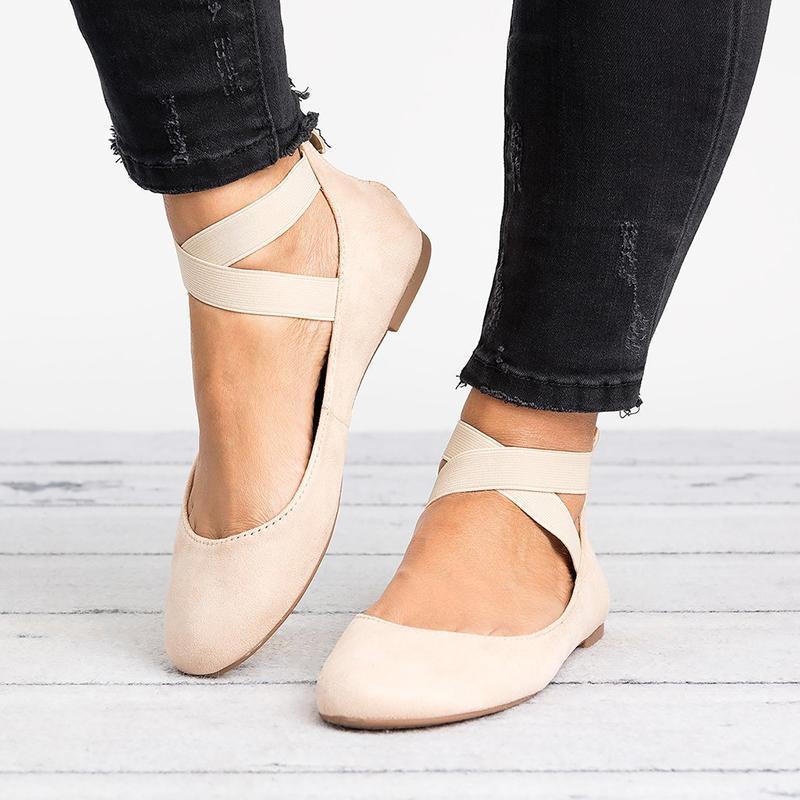 Lisslune | Women Pu Nubuck Flat Casual Ballerina Shoes