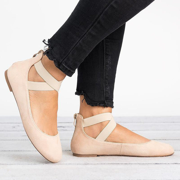 Lisslune | Women Pu Nubuck Flat Casual Ballerina Shoes