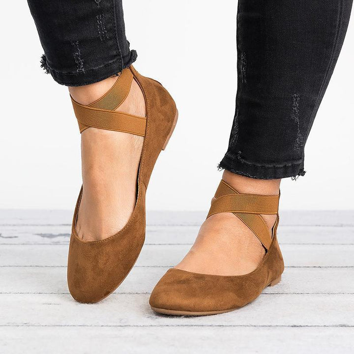 Lisslune | Women Pu Nubuck Flat Casual Ballerina Shoes