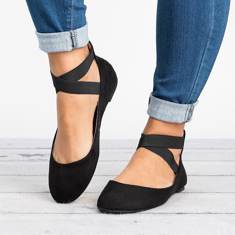 Lisslune | Women Pu Nubuck Flat Casual Ballerina Shoes