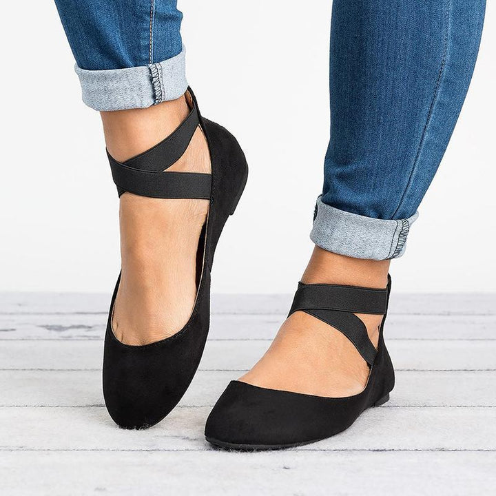 Lisslune | Women Pu Nubuck Flat Casual Ballerina Shoes