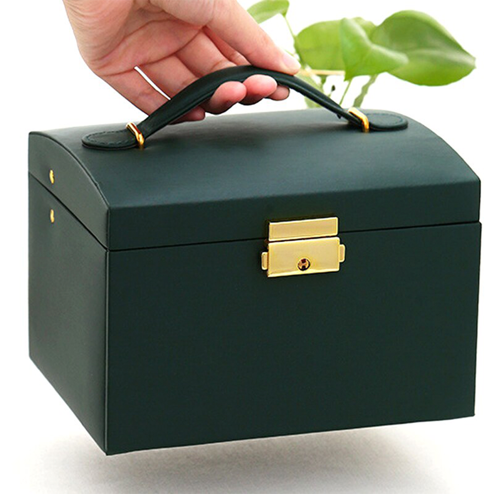 Lisslune | Large Jewelry Earing and Necklace Box Storage Holder Organizer for Women and Guys Case Stand with Drawers and Lock
