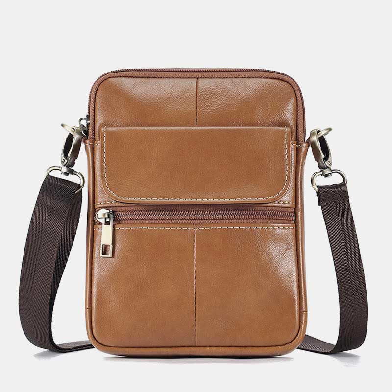 Lisslune | Men’s Small Genuine Leather Shoulder Bag – Compact Crossbody with Adjustable Strap