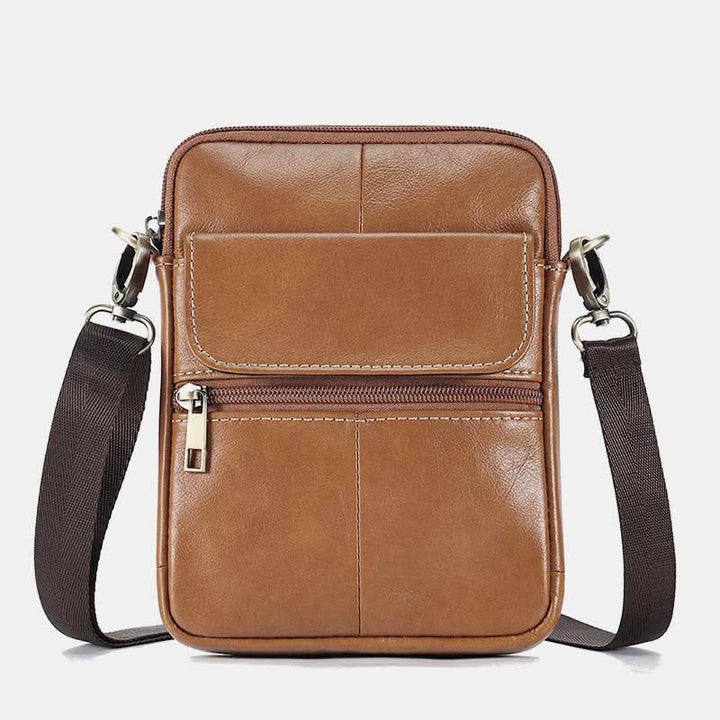 Lisslune | Men’s Small Genuine Leather Shoulder Bag – Compact Crossbody with Adjustable Strap