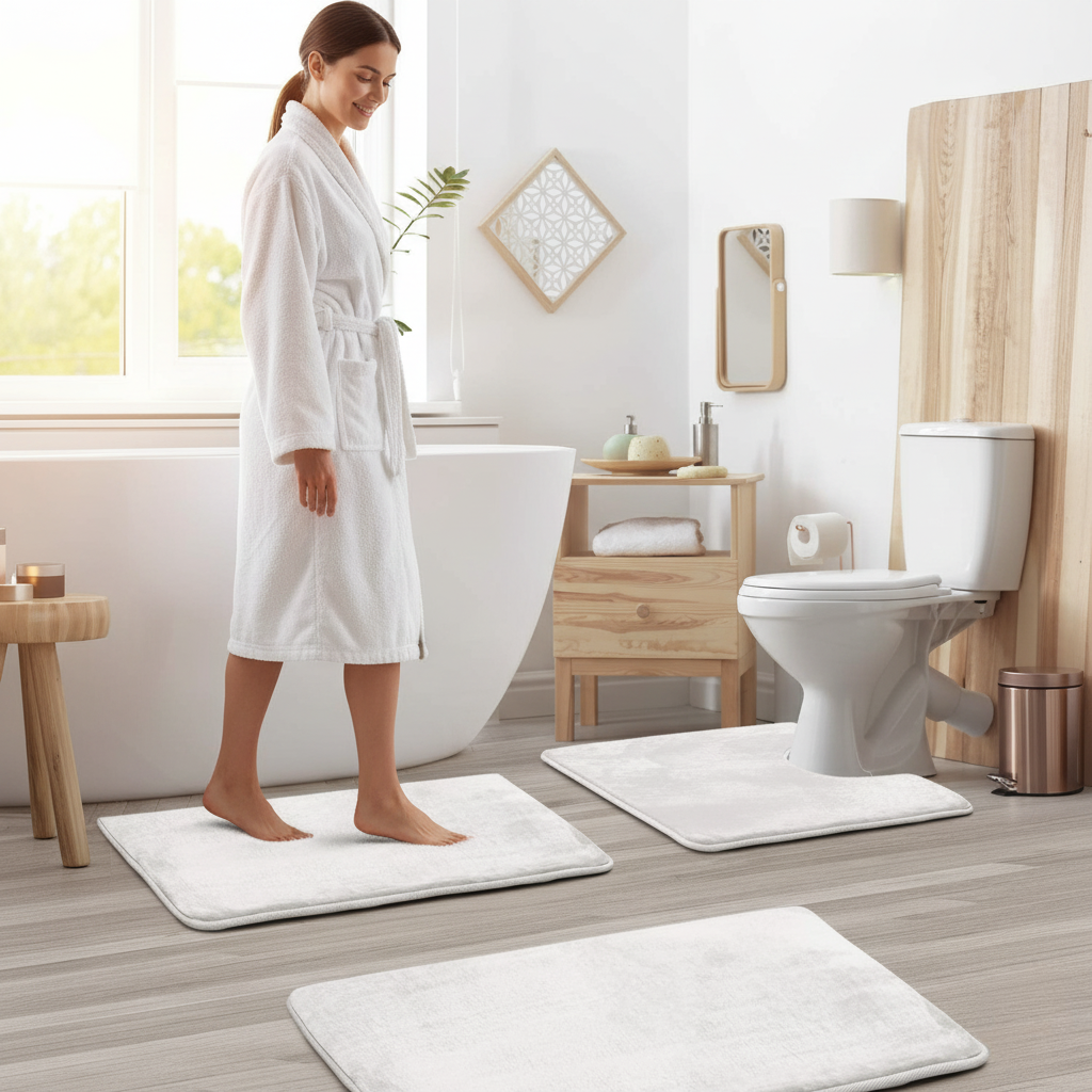 Lisslune | Soft Memory Foam Bath Mat Set with Non-Slip Surface