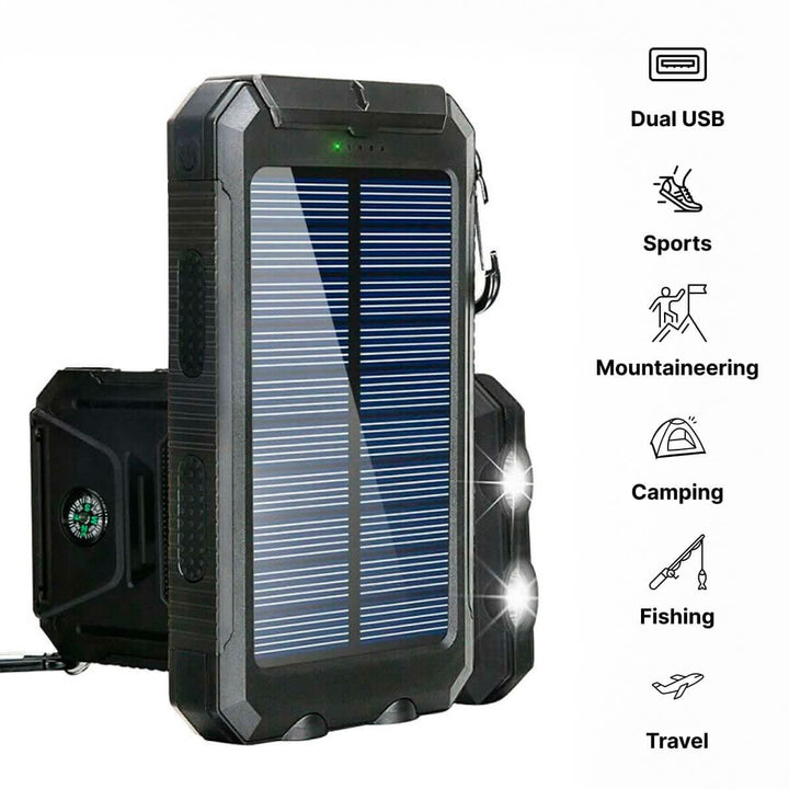 Lisslune | Waterproof Solar Power Bank with 30000mAh for Outdoor Adventures