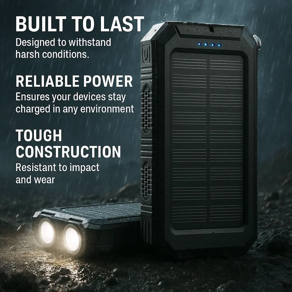 Lisslune | Solar Powerbank with 10000mAh for Outdoor & Adventure