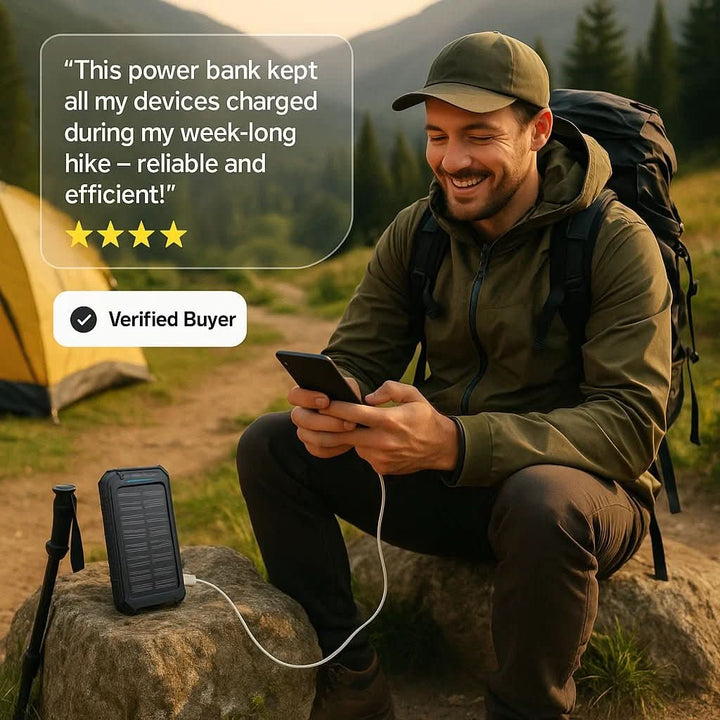 Lisslune | Solar Powerbank with 10000mAh for Outdoor & Adventure