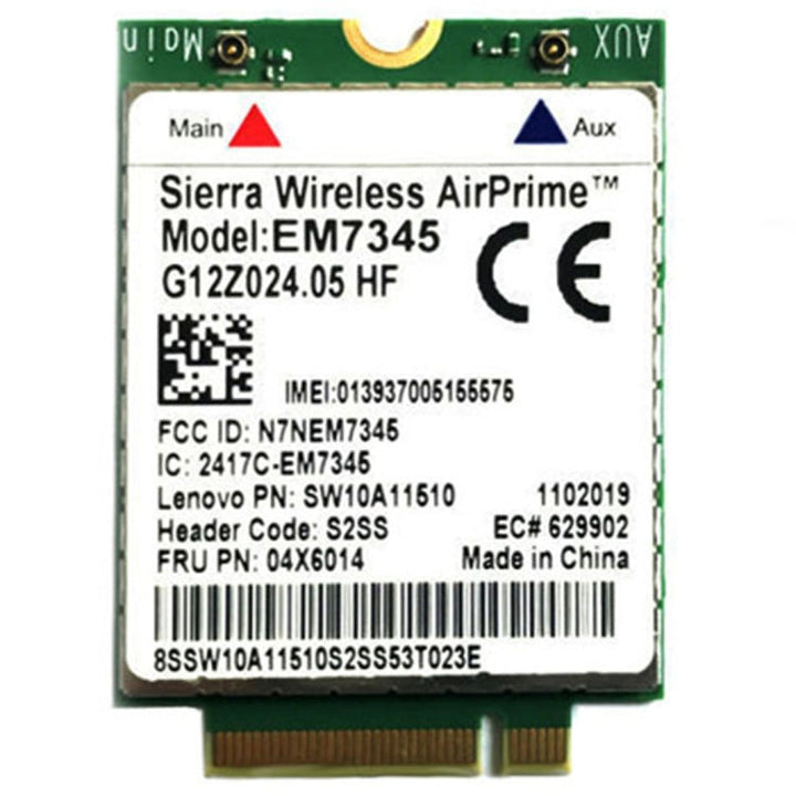 Lisslune | EM7345 4G Module NGFF M.2 WWAN Card 04 x 6014 4G LTE / HSPA + 42Mbps Card for Lenovo IBM / ThinkPad T450 / X240