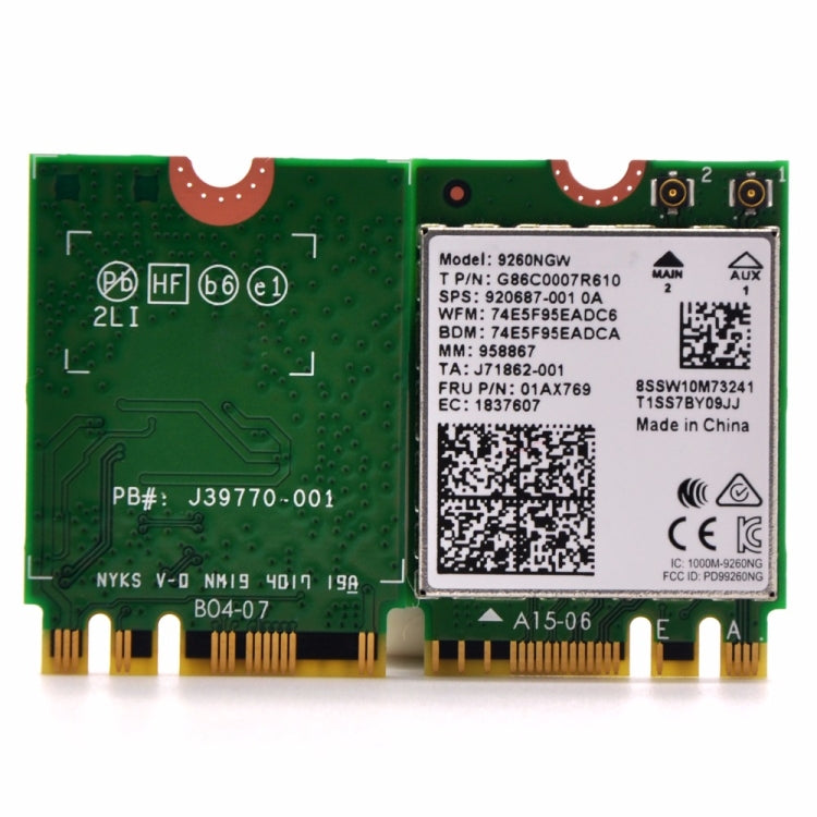 Lisslune | 9260NGW Wireless-AC Dual Band 802.11ac 1730Mbps Bluetooth 5.0 WLAN network card
