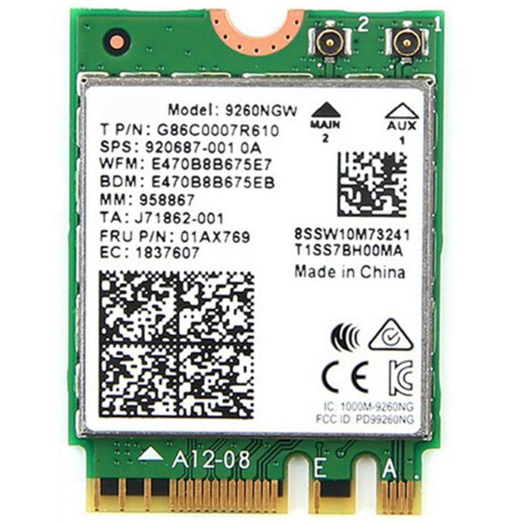 Lisslune | 9260NGW New for Intel Dual Band Wireless-AC 9260AC Bluetooth 5.0 5G 1730Mbps Wifi Network Card PK 8265 / 7260 / 8260