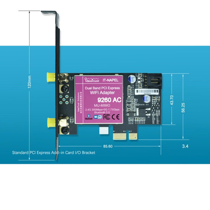 Lisslune | 9260NGW New for Intel Dual Band Wireless-AC 9260AC Bluetooth 5.0 5G 1730Mbps Wifi Network Card PK 8265 / 7260 / 8260
