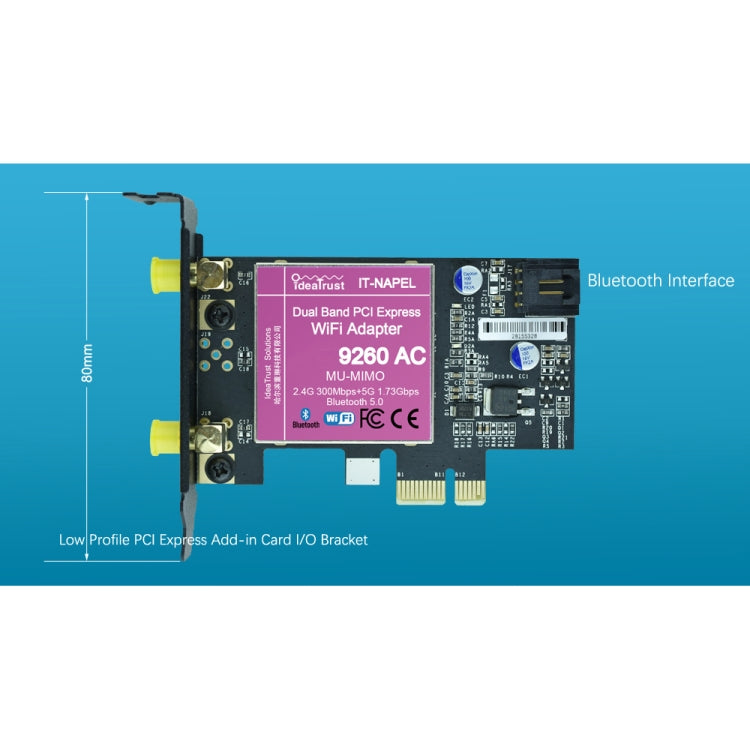 Lisslune | 9260NGW New for Intel Dual Band Wireless-AC 9260AC Bluetooth 5.0 5G 1730Mbps Wifi Network Card PK 8265 / 7260 / 8260