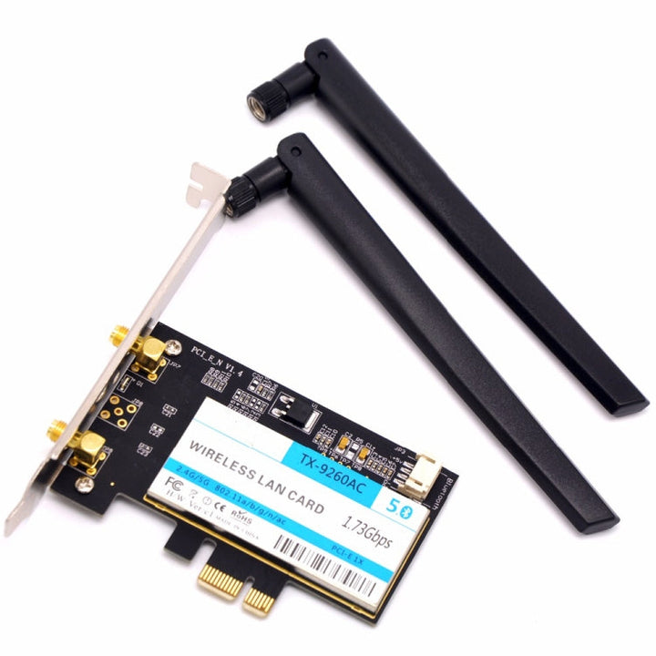 Lisslune | TX-9260AC Wireless-AC Dual Band 802.11ac 1730Mbps Desktop PCI-e WiFi Adapter + Bluetooth 5.0 WLAN Network Card for Intel 9260ac