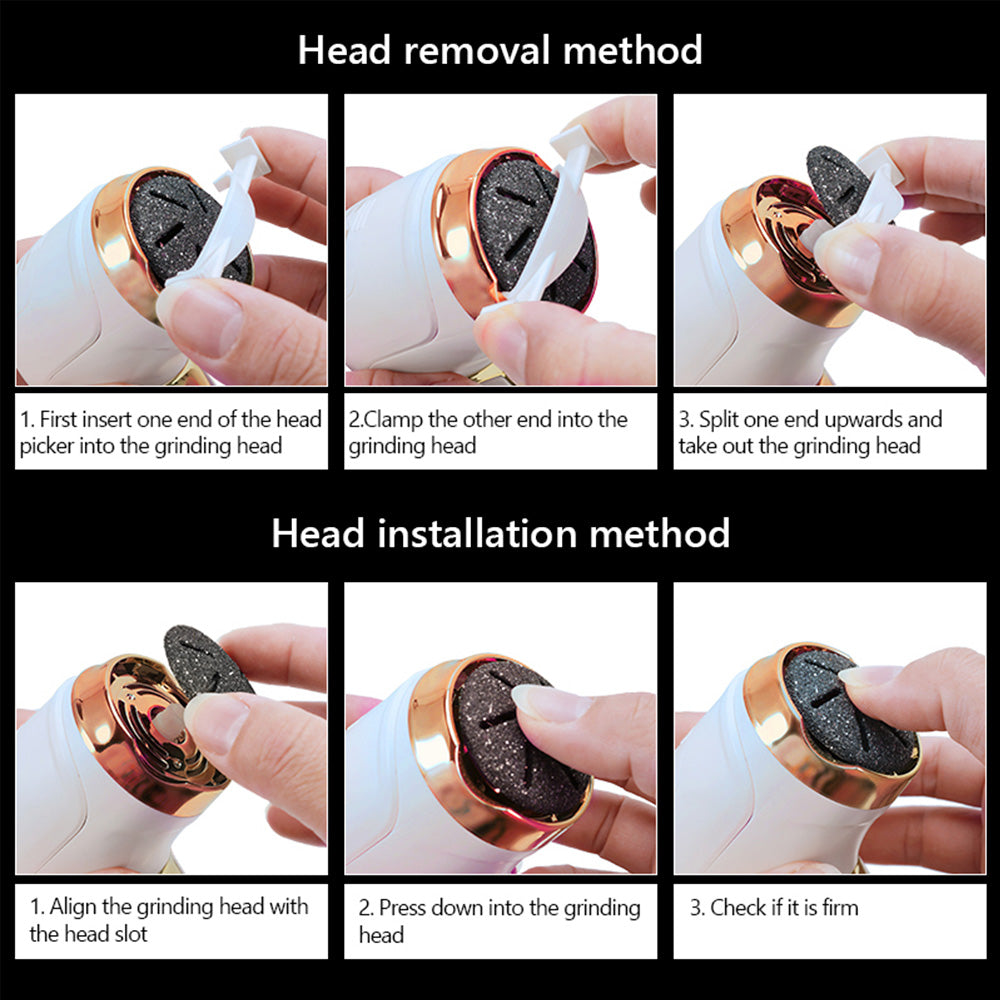 Lisslune | Electric Callus Remover Foot Corns Dead Skin Treatment Rechargeable Scraper Plumice Peel for Soft Toes