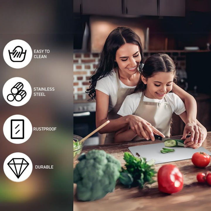 Lisslune | Stainless Steel Cutting Board for Professionals & Home Cooks