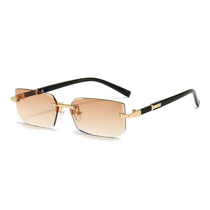 Lisslune | Rectangular rimless sunglasses with UV400 protection