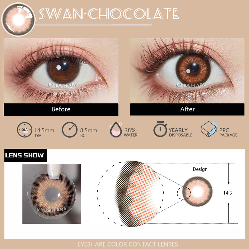 Rynx Swan Chocolate 14.5mm 1 Pair | 1 Year