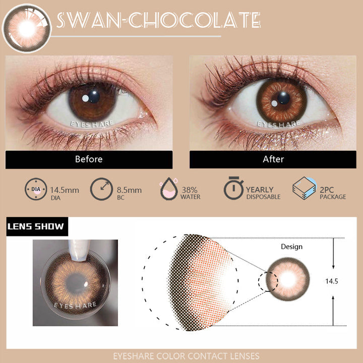 Rynx Swan Chocolate 14.5mm 1 Pair | 1 Year