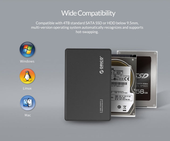 Lisslune | ORICO 2.5 inch Type-C Hard Drive Enclosure