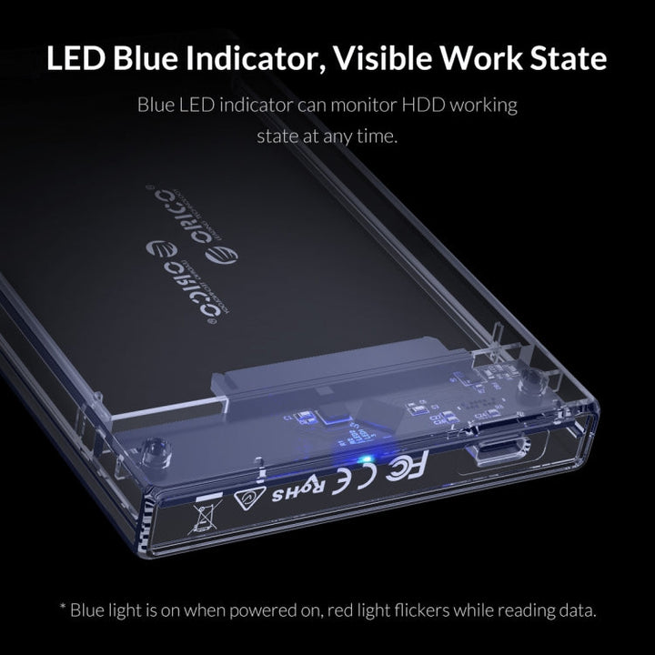 Lisslune | Transparent Series 2.5 Inch 10Gbps Hard Drive Enclosure with Stand