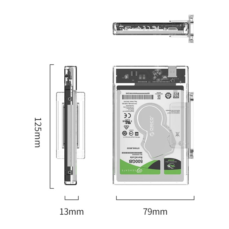 Lisslune | Transparent Series 2.5 Inch 10Gbps Hard Drive Enclosure with Stand