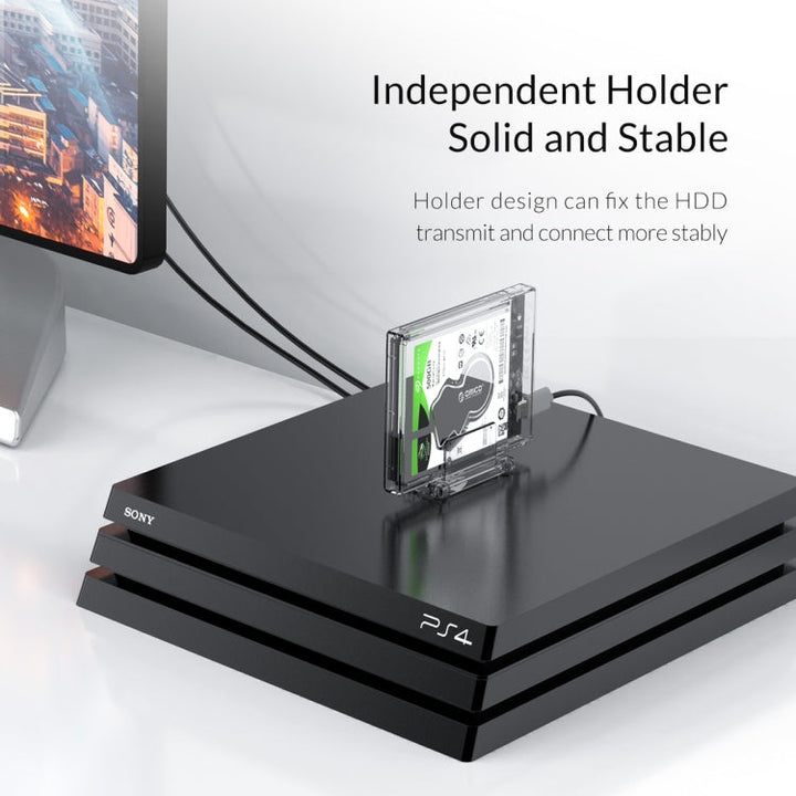 Lisslune | Transparent Series 2.5 Inch 10Gbps Hard Drive Enclosure with Stand