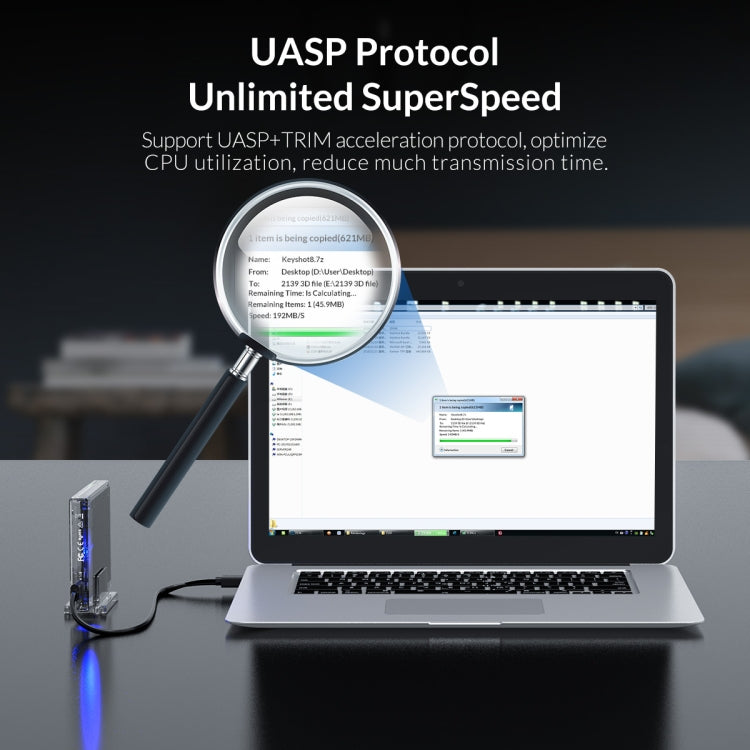 Lisslune | Transparent Series 2.5 Inch 10Gbps Hard Drive Enclosure with Stand
