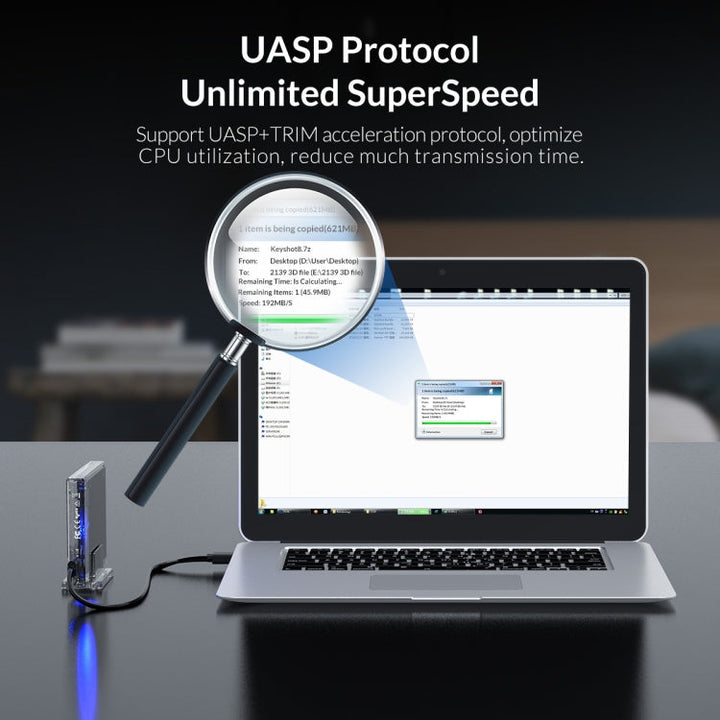 Lisslune | Transparent Series 2.5 Inch 10Gbps Hard Drive Enclosure with Stand
