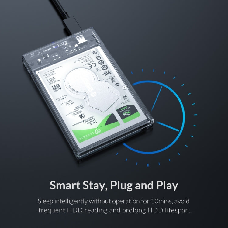 Lisslune | Transparent Series 2.5 Inch 10Gbps Hard Drive Enclosure with Stand