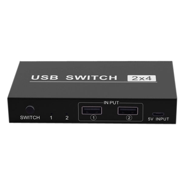Lisslune | 2x4 USB Switch 2 Port PCs Share 4 Devices for Printer Keyboard Mouse Monitor