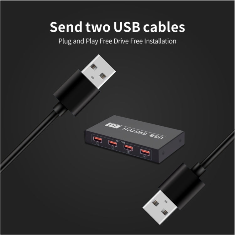 Lisslune | 2x4 USB Switch 2 Port PCs Share 4 Devices for Printer Keyboard Mouse Monitor