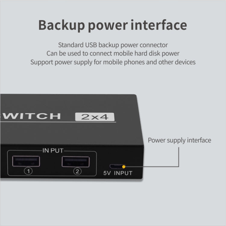 Lisslune | 2x4 USB Switch 2 Port PCs Share 4 Devices for Printer Keyboard Mouse Monitor
