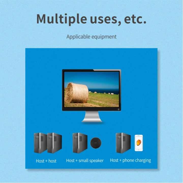 Lisslune | 2x4 USB Switch 2 Port PCs Share 4 Devices for Printer Keyboard Mouse Monitor