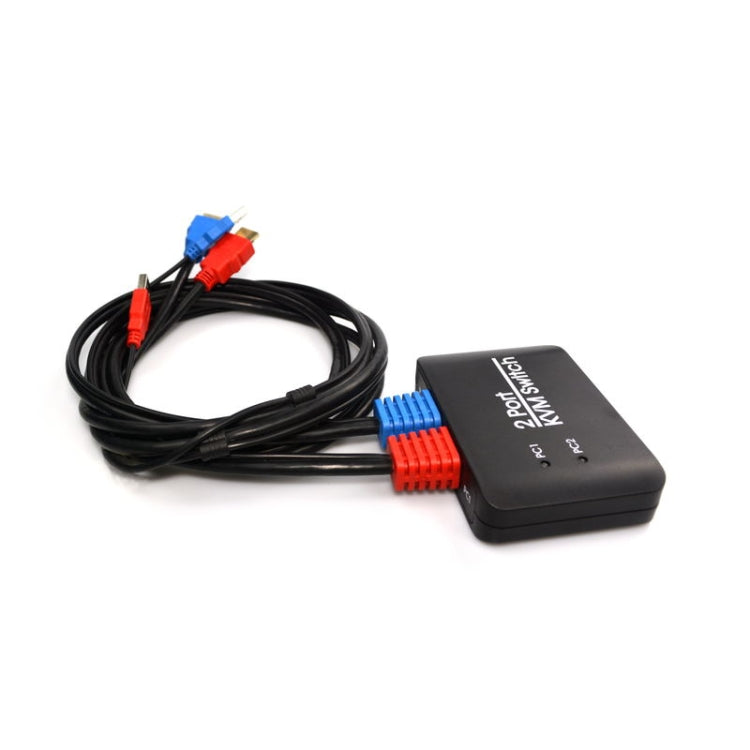Lisslune | 2 Ports USB HDMI KVM Switch Switcher with Cable for Monitor, Keyboard, Mouse, HDMI Switch, Supports U-Disk Reading