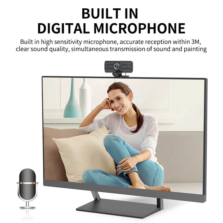 Lisslune | Gsou T16s 1080P HD Webcam with Cover Built-in Microphone for Online Courses Conference Video