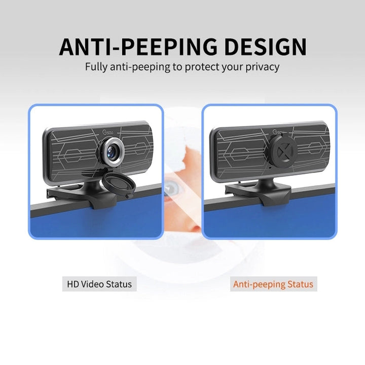 Lisslune | Gsou T16s 1080P HD Webcam with Cover Built-in Microphone for Online Courses Conference Video
