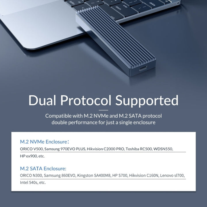 Lisslune | ORICO M2PJM-C3 M.2 SSD Dual Protocol Hard Drive Enclosure