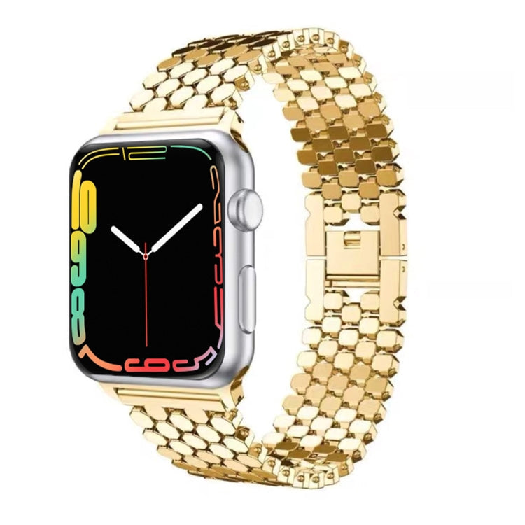 Lisslune | For Apple Watch Ultra 49mm & Watch Ultra 2 49mm / Series 9 & 8 & 7 45mm / SE 3 & SE 2 & 6 & SE & 5 & 4 44mm / 3 & 2 & 1 42mm Honeycomb Pattern Stainless Steel Watch Band (Black)