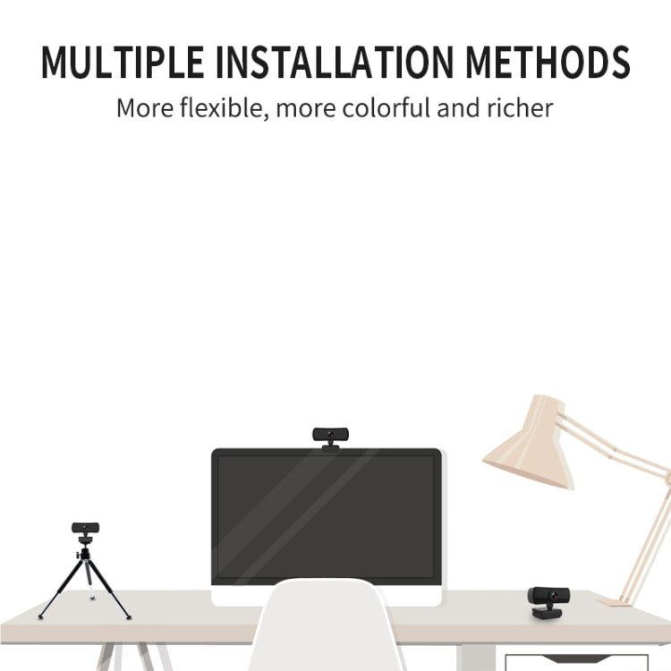 Lisslune | C3 400W Pixels 2K Resolution Autofocus HD 1080P Webcam 360 Rotation For Live Streaming Video Conference Work Webcam With Microphone USB Driver-Free